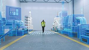 illustration concept of technology in a metal fabrication shop