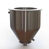 9" Double Walled Funnel 9" Inner Funnel, 1.5" Sanitary Fitting, 32ra Inside, 125ra Outside