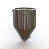 12" Double Walled Funnel 12" Inner Funnel, 1.5" Sanitary Fitting, 32ra Inside, 125ra Outside
