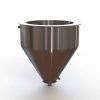 16" Double Walled Funnel 16" Inner Funnel, 1.5" Sanitary Fitting, 32ra Inside, 125ra Outside