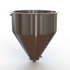 20" Double Walled Funnel 20" Inner Funnel, 1.5" Sanitary Fitting, 32ra Inside, 125ra Outside