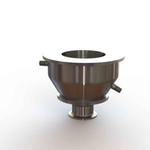 4" Double Walled Funnel 4" Inner Funnel, 2" Sanitary Fitting, 32ra Inside, 125ra Outside