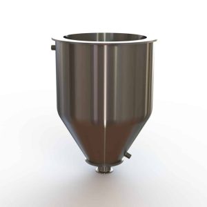 12" Double Walled Funnel 12" Inner Funnel, 2" Sanitary Fitting, 32ra Inside, 125ra Outside