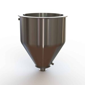 14" Double Walled Funnel 14" Inner Funnel, 2" Sanitary Fitting, 32ra Inside, 125ra Outside
