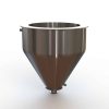 16" Double Walled Funnel 16" Inner Funnel, 2" Sanitary Fitting, 32ra Inside, 125ra Outside