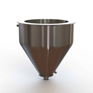 16" Double Walled Funnel 16" Inner Funnel, 2" Sanitary Fitting, 32ra Inside, 125ra Outside