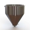 20" Double Walled Funnel 20" Inner Funnel, 2" Sanitary Fitting, 32ra Inside, 125ra Outside