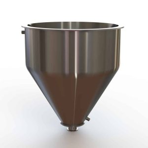 20" Double Walled Funnel 20" Inner Funnel, 2" Sanitary Fitting, 32ra Inside, 125ra Outside