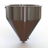 22" Double Walled Funnel 22" Inner Funnel, 2" Sanitary Fitting, 32ra Inside, 125ra Outside