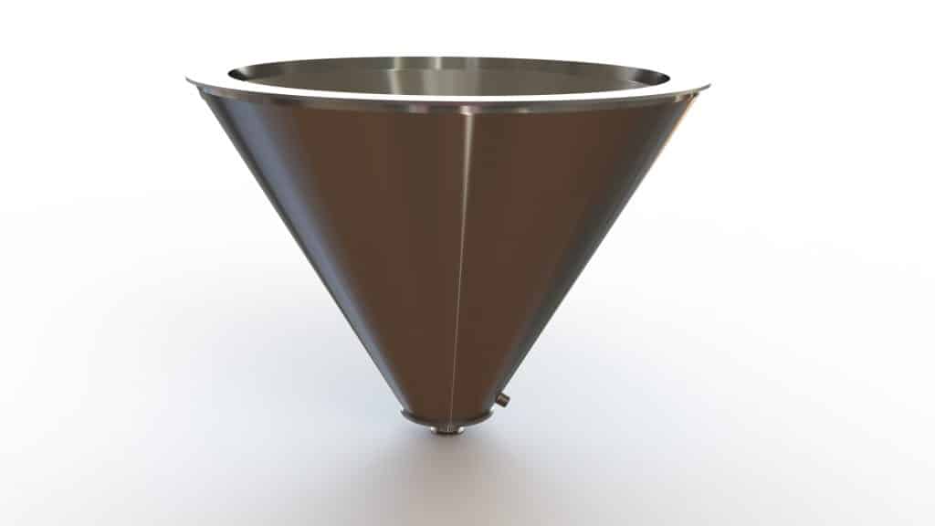 32" Double Walled Sanitary Funnel 32" Inner Funnel, 2" Sanitary Fitting, 32ra Inside, 125ra Outside