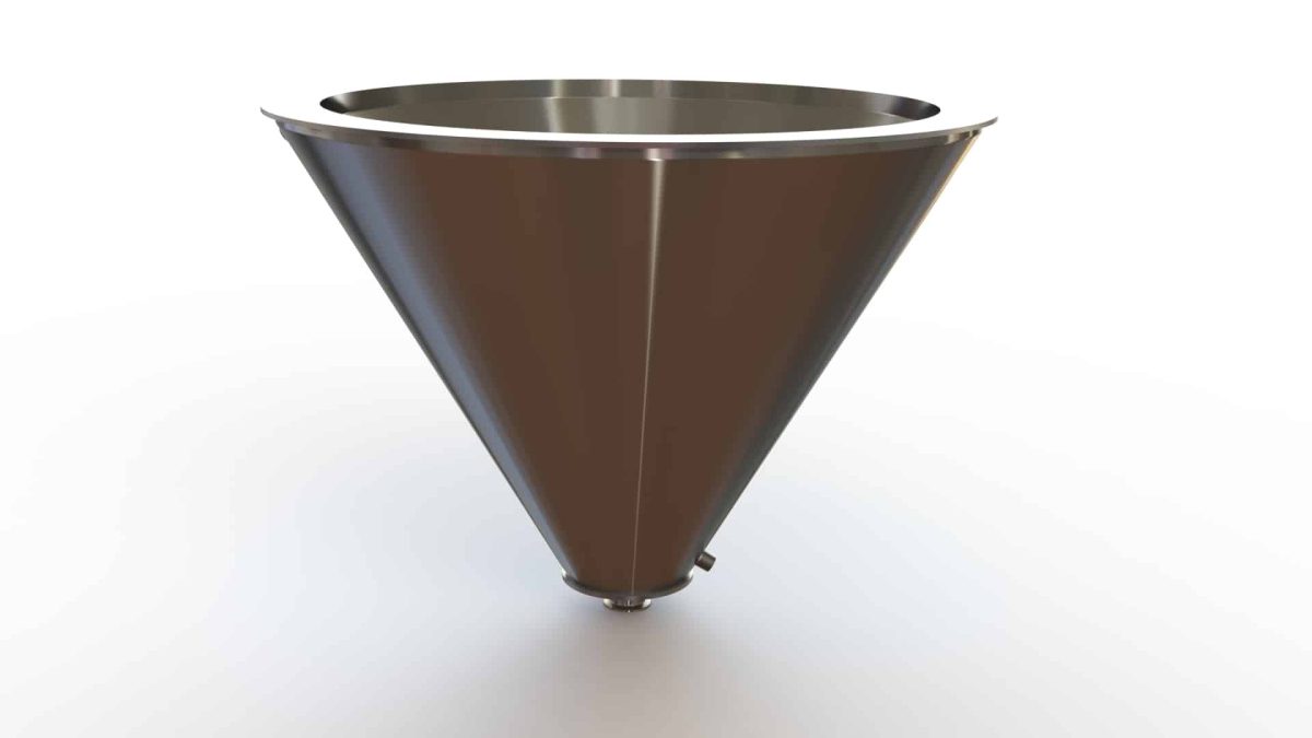 32" Double Walled Sanitary Funnel 32" Inner Funnel, 2" Sanitary Fitting, 32ra Inside, 125ra Outside