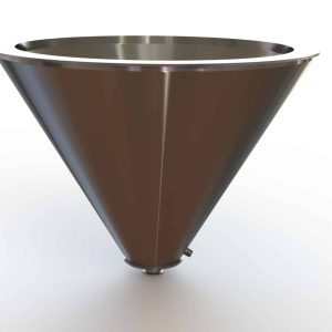32" Double Walled Sanitary Funnel 32" Inner Funnel, 2" Sanitary Fitting, 32ra Inside, 125ra Outside