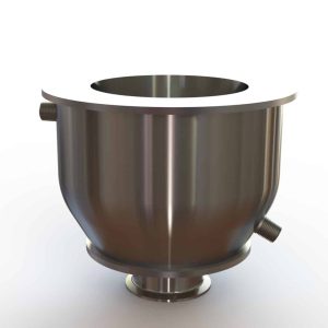 6" Double Walled Funnel 6" Inner Funnel, 3" Sanitary Fitting, 32ra Inside, 125ra Outside