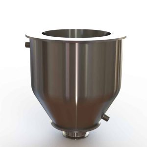 9" Double Walled Funnel 9" Inner Funnel, 3" Sanitary Fitting, 32ra Inside, 125ra Outside