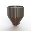 14" Double Walled Funnel 14" Inner Funnel, 3" Sanitary Fitting, 32ra Inside, 125ra Outside