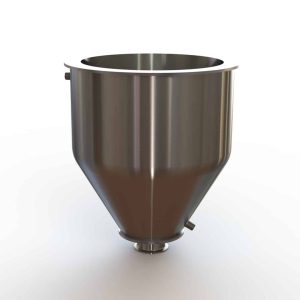 14" Double Walled Funnel 14" Inner Funnel, 3" Sanitary Fitting, 32ra Inside, 125ra Outside