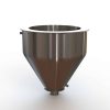 16" Double Walled Funnel 16" Inner Hopper, 3" Sanitary Fitting, 32ra Inside, 125ra Outside