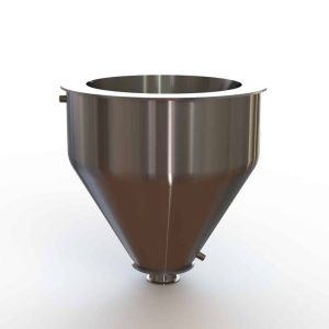 16" Double Walled Funnel 16" Inner Hopper, 3" Sanitary Fitting, 32ra Inside, 125ra Outside