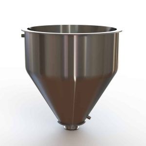 20" Double Walled Funnel 20" Inner Funnel, 3" Sanitary Fitting, 32ra Inside, 125ra Outside