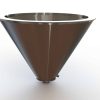 32" Double Walled Funnel, 32" Inner Funnel, 3" Sanitary Fitting, 32ra Inside, 125ra Outside