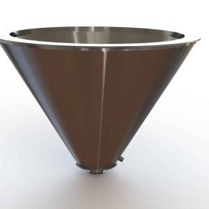 32" Double Walled Funnel, 32" Inner Funnel, 3" Sanitary Fitting, 32ra Inside, 125ra Outside