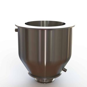 9" Double Walled Funnel 9" Inner Funnel, 4" Sanitary Fitting, 32ra Inside, 125ra Outside