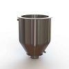 12" Double Walled Sanitary Funnel,12" Inner funnel, 4" Sanitary Fitting, 32ra Inside, 125ra Outside