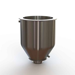 12" Double Walled Sanitary Funnel,12" Inner funnel, 4" Sanitary Fitting, 32ra Inside, 125ra Outside
