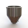14" Double Walled Sanitary Funnel 14" Inner funnel, 4" Sanitary Fitting, 32ra Inside, 125ra Outside