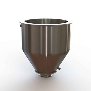 14" Double Walled Sanitary Funnel 14" Inner funnel, 4" Sanitary Fitting, 32ra Inside, 125ra Outside