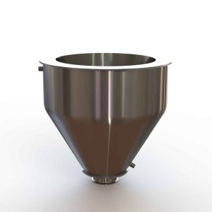 16" Double Walled Sanitary funnel, 16" Inner funnel, 4" Sanitary Fitting, 32ra Inside, 125ra Outside