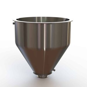 20" Double Walled Sanitary Funnel, 20" Inner Funnel, 4" Sanitary Fitting, 32ra Inside, 125ra Outside