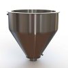 22" Double Walled Sanitary Funnel, 22" Inner Funnel, 4" Sanitary Fitting, 32ra Inside, 125ra Outside