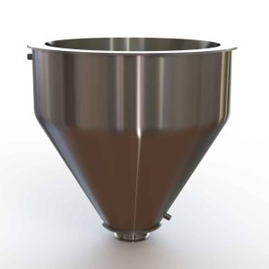 22" Double Walled Sanitary Funnel, 22" Inner Funnel, 4" Sanitary Fitting, 32ra Inside, 125ra Outside