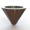 24" Double Walled Sanitary Funnel, Double Walled Funnel 24" Inner Funnel, 4" Sanitary Fitting, 32ra Inside, 125ra Outside