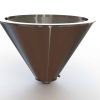 32" Double Walled Sanitary Funnel, Double Walled Funnel 32" Inner Funnel, 4" Sanitary Fitting, 32ra Inside, 125ra Outside