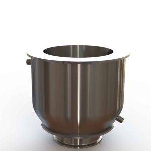 9" Double Walled Sanitary Funnel, Double Walled Funnel 9" Inner Funnel, 6" Sanitary Fitting, 32ra Inside, 125ra Outside