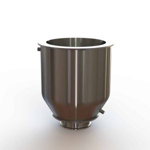12" Double Walled Sanitary Funnel, Double Walled Funnel 12" Inner Funnel, 6" Sanitary Fitting, 32ra Inside, 125ra Outside