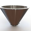 32" Double Walled Sanitary Funnel, Double Walled Funnel 32" Inner Funnel, 6" Sanitary Fitting, 32ra Inside, 125ra Outside