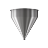 304 Stainless Steel funnel with 1 1/2" sanitary fitting 25.7 gallons, 24" ID x 26.34" OAH