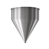 304 Stainless Steel funnel with 1 1/2" sanitary fitting 31 gallons, 24" ID x 29.34" OAH