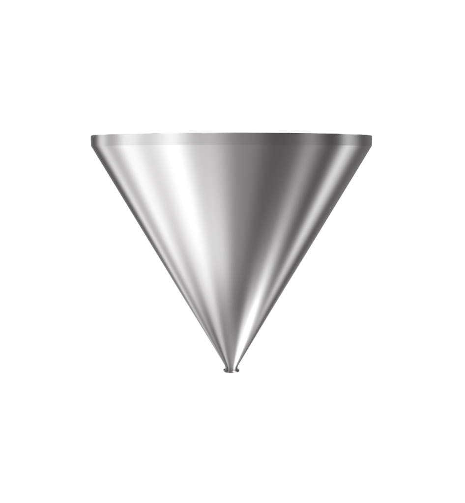304 Stainless Steel funnel with 1 1/2" sanitary fitting 33 gallons, 31.80" ID x 28.07" OAH