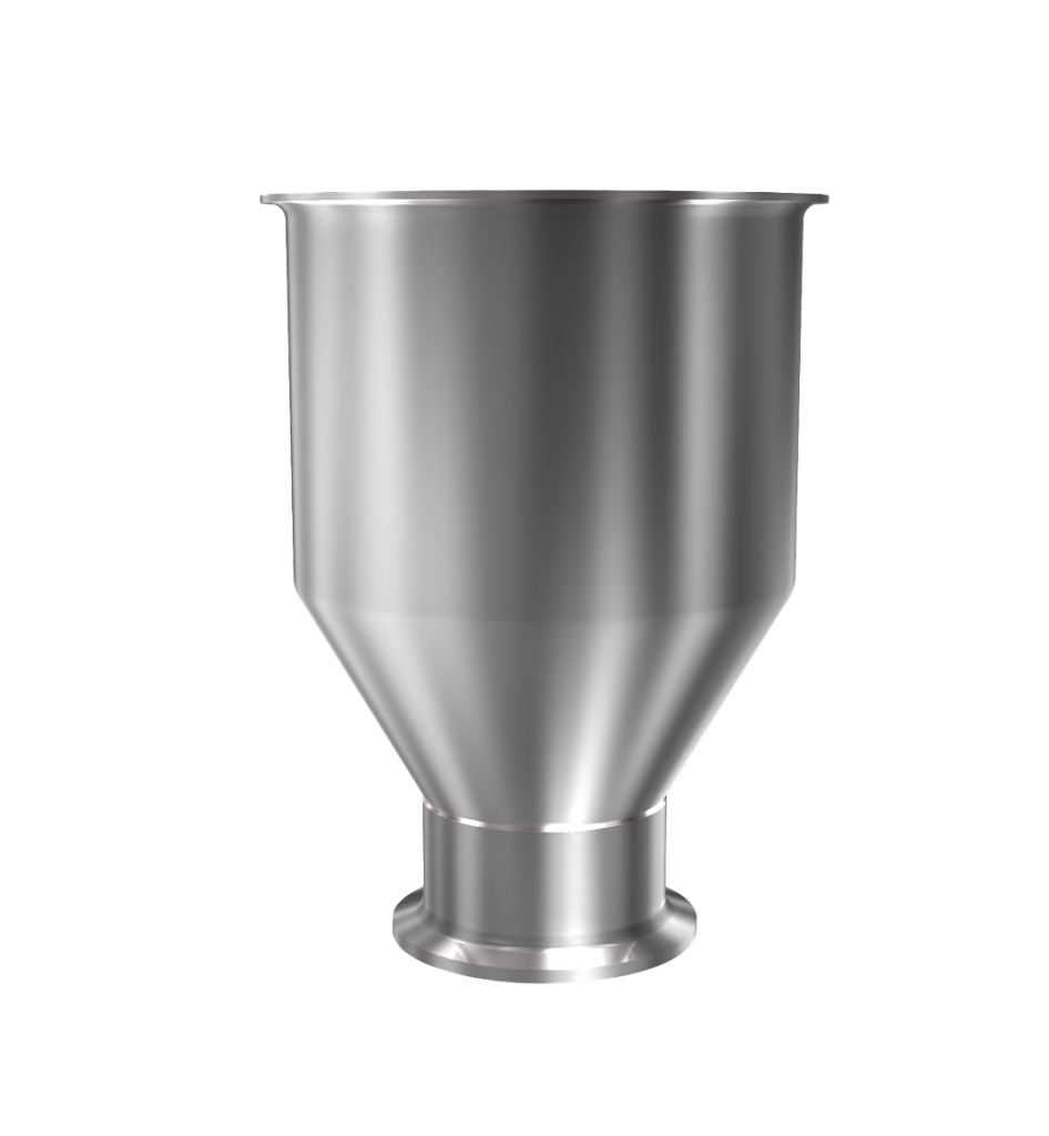 304 Stainless Steel funnel with 2" sanitary fitting 0.2 gallons, 5.94" ID x 6 OAH