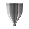 304 Stainless Steel funnel with 2" sanitary fitting 4.9 gallons, 11.85" ID x 17.08" OAH