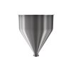 304 Stainless Steel funnel with 2" sanitary fitting 6.4 gallons, 14.03" ID x 17.70" OAH