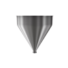304 Stainless Steel funnel with 2" sanitary fitting 14.7 gallons, 19.93" ID x 21.84" OAH