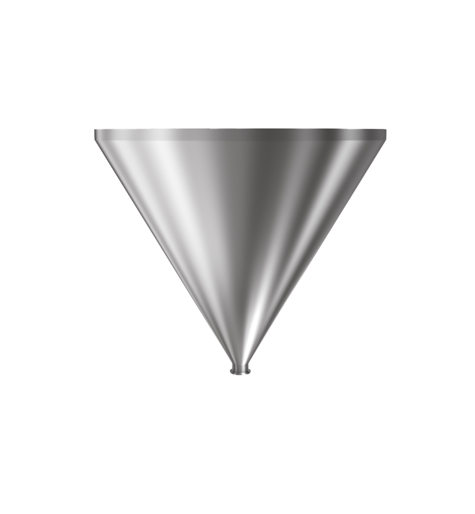 304 Stainless Steel funnel with 2" sanitary fitting 33 gallons, 31.80" ID x 28.17" OAH
