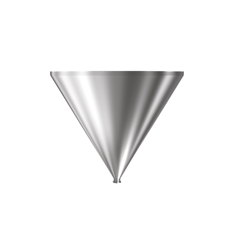 304 Stainless Steel funnel with 2" sanitary fitting 51.1 gallons, 36.06" ID x 31.73" OAH