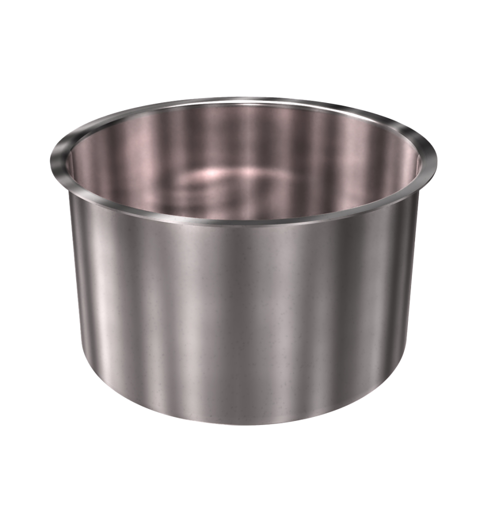 304 Stainless Steel Cup 3.47 Gallon 11.83" ID 7.38" OAH