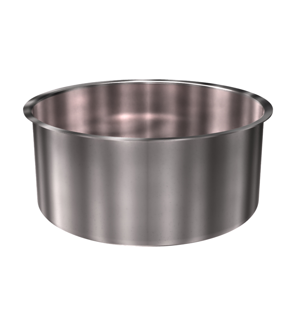 304 Stainless Steel Cup 4.03 Gallon 14" ID 6.40" OAH